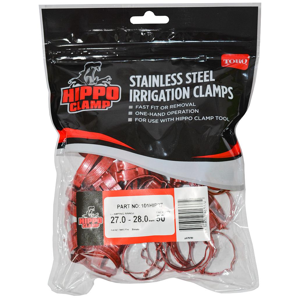 Hippo Clamp 25mm LDPE 27-28mm RED 101HIP27 (Pack of 50)