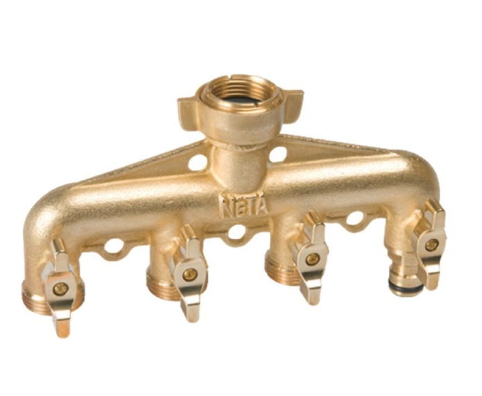 Neta Tap Adaptor Brass 4 Way